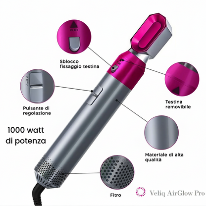 Veliq AirGlow Pro™ | Styler Capelli 5-in-1 Professionale